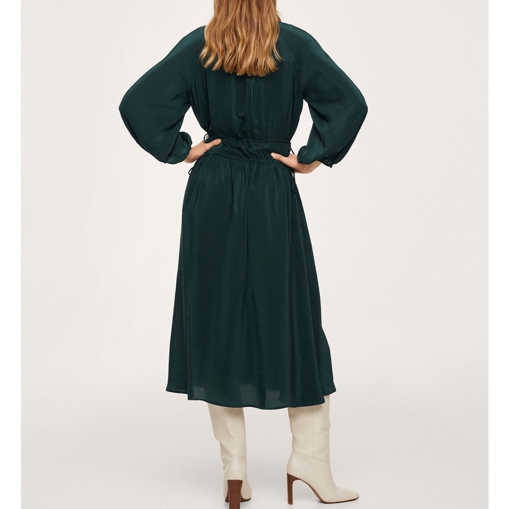 Mango Black Long Sleeve Midi Dress - Picture 5 of 7